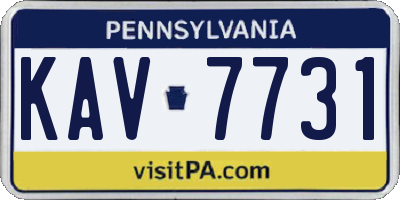 PA license plate KAV7731