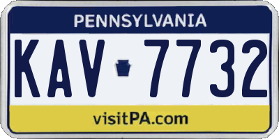 PA license plate KAV7732