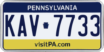 PA license plate KAV7733