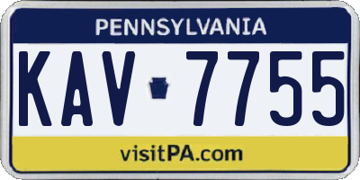 PA license plate KAV7755