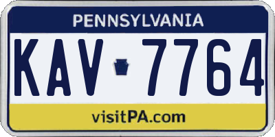 PA license plate KAV7764