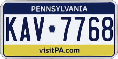 PA license plate KAV7768