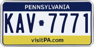PA license plate KAV7771