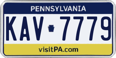 PA license plate KAV7779