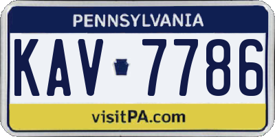 PA license plate KAV7786