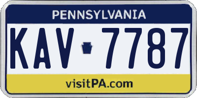 PA license plate KAV7787