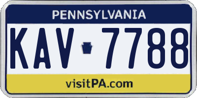 PA license plate KAV7788