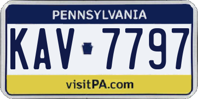PA license plate KAV7797