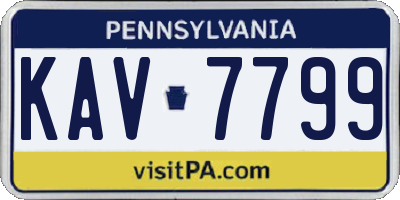 PA license plate KAV7799