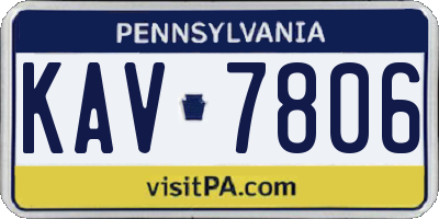 PA license plate KAV7806