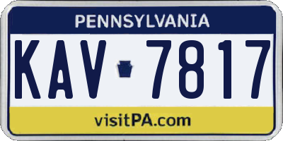 PA license plate KAV7817