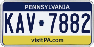 PA license plate KAV7882
