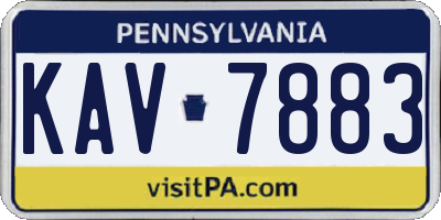 PA license plate KAV7883