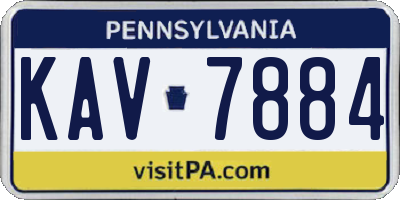 PA license plate KAV7884