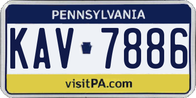 PA license plate KAV7886