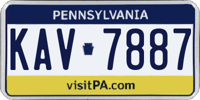 PA license plate KAV7887