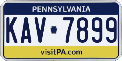 PA license plate KAV7899