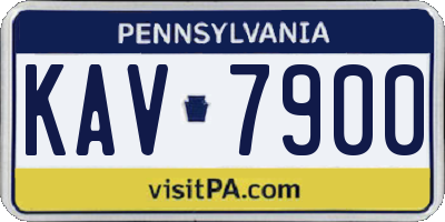 PA license plate KAV7900