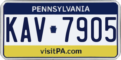 PA license plate KAV7905