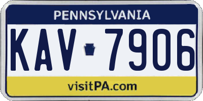 PA license plate KAV7906