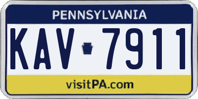 PA license plate KAV7911