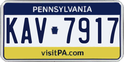 PA license plate KAV7917