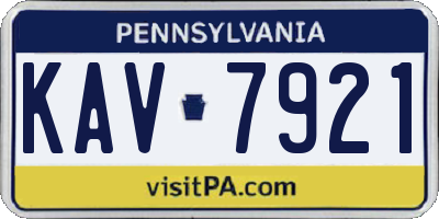 PA license plate KAV7921
