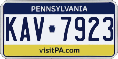 PA license plate KAV7923