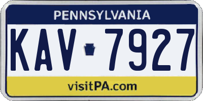 PA license plate KAV7927