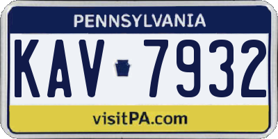 PA license plate KAV7932