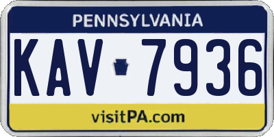 PA license plate KAV7936