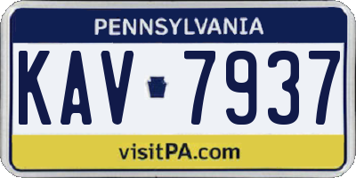 PA license plate KAV7937
