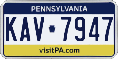 PA license plate KAV7947