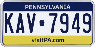 PA license plate KAV7949