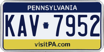 PA license plate KAV7952