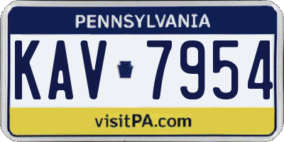 PA license plate KAV7954