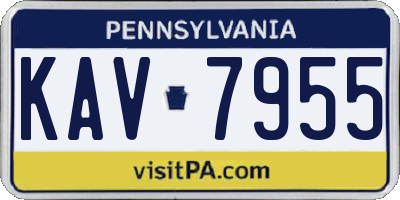 PA license plate KAV7955