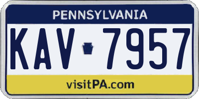 PA license plate KAV7957