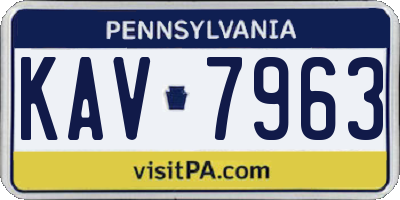 PA license plate KAV7963