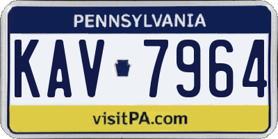 PA license plate KAV7964