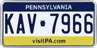 PA license plate KAV7966