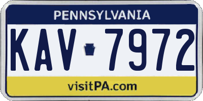 PA license plate KAV7972
