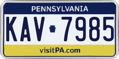 PA license plate KAV7985