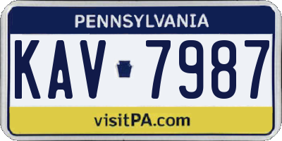 PA license plate KAV7987