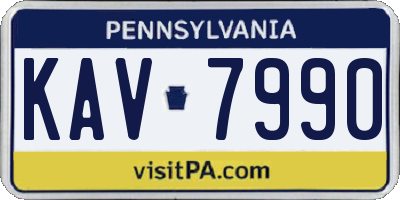 PA license plate KAV7990