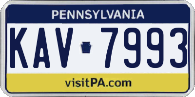 PA license plate KAV7993
