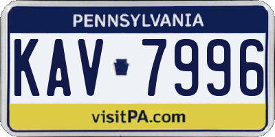 PA license plate KAV7996