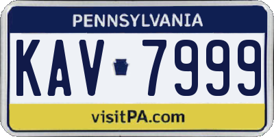 PA license plate KAV7999