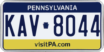 PA license plate KAV8044