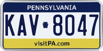 PA license plate KAV8047
